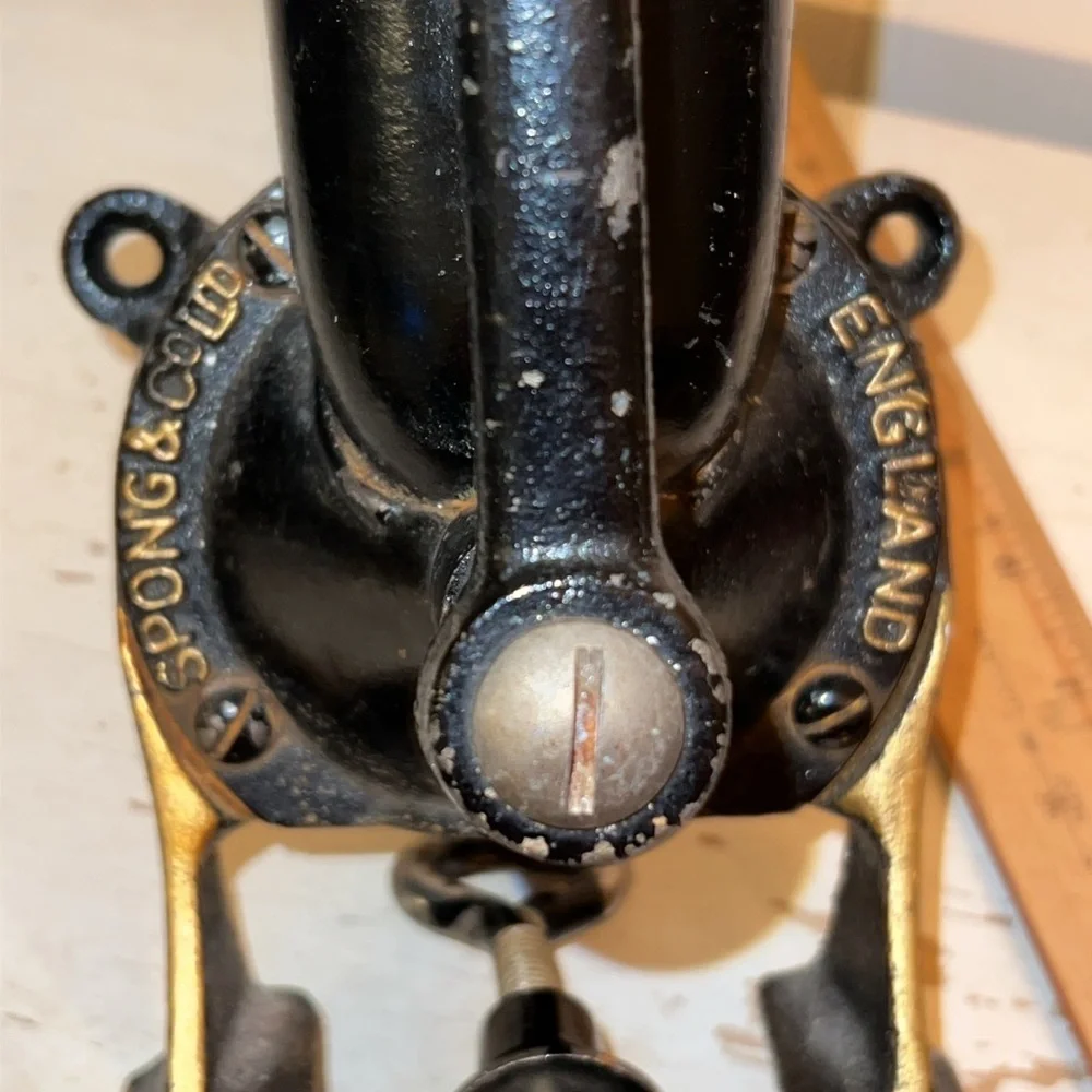 Antique Spong & Co. England Hand Grinder coffee mounted